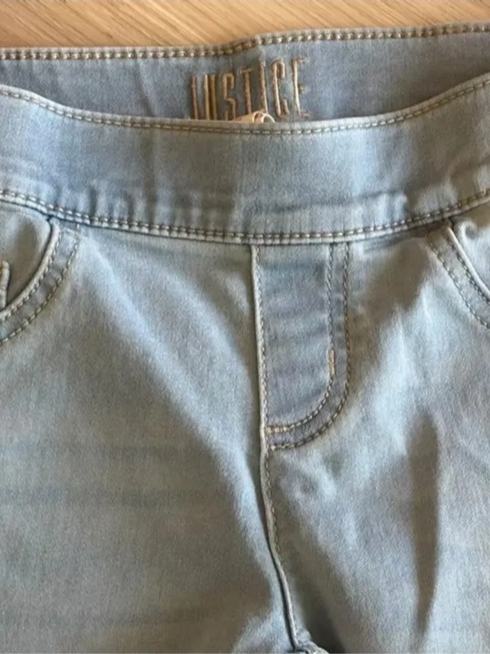 Justice Light Blue Girls' Stretch Jeggings Size 10 EUC